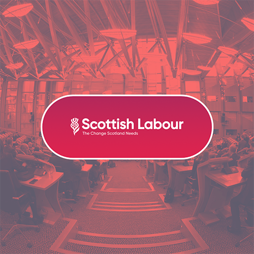 End card for video showing the Debating Chamber and the Scottish Labour logo