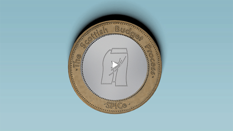 Screenshot of coin with "The Scottish Budget Process" stamped on it