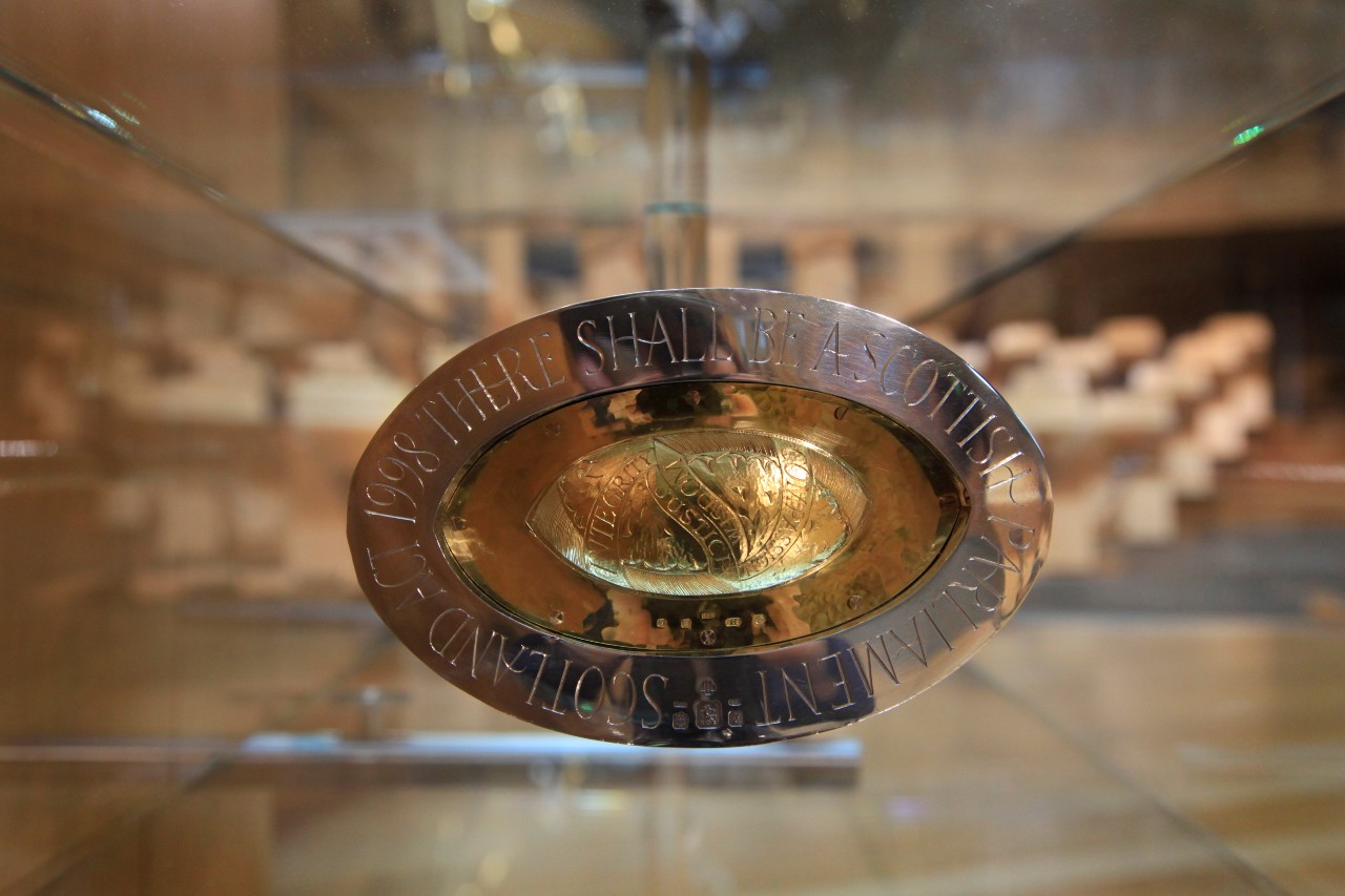 Ceremonial silver and gold mace – shape of a staff with a club-head. 